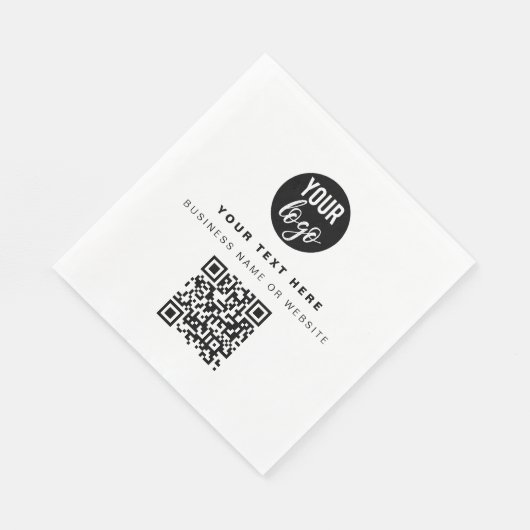 QR Code Business Logo Modern minimalistisch bedrij Servet (Hoek)