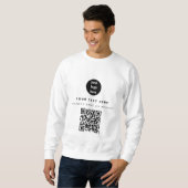 QR Code Business Logo Modern minimalistisch bedrij Trui (Voorkant volledig)