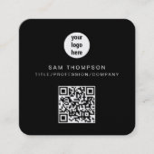 QR Code Business Logo Modern minimalistisch bedrij Vierkante Visitekaartje (Voorkant)