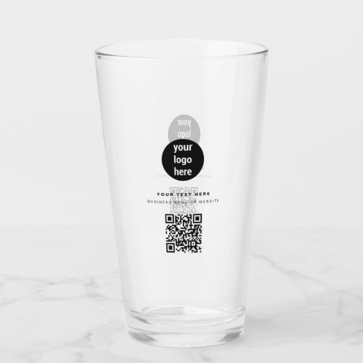 QR Code Business Logo Modern minimalistisch Glas (Achterkant)