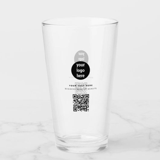 QR Code Business Logo Modern minimalistisch Glas (Voorkant)