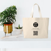 QR Code Business Logo Modern minimalistisch Grote Tote Bag