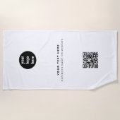 QR Code Business Logo Modern minimalistisch Strandlaken (Voorkant)