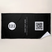 QR Code Business Logo Modern minimalistisch Strandlaken (Voorkant)
