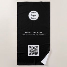 QR Code Business Logo Modern minimalistisch Strandlaken