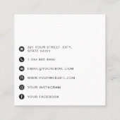 QR Code Business Logo Modern minimalistisch Vierkante Visitekaartje (Achterkant)