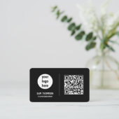 QR Code Business Logo Modern minimalistisch Visitekaartje (Staand voorkant)