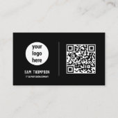 QR Code Business Logo Modern minimalistisch Visitekaartje (Voorkant)