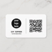QR Code Business Logo Modern minimalistisch Visitekaartje (Voorkant)
