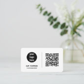 QR Code Business Logo Modern minimalistisch Visitekaartje (Staand voorkant)