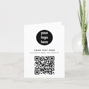 QR-code Business Logo Modern minimalistisch wit Bedankkaart