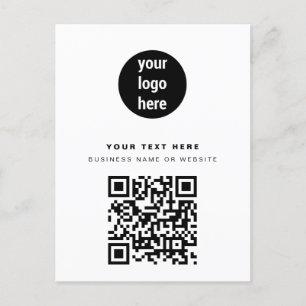 QR-code Business Logo Modern minimalistisch wit Feestdagenkaart