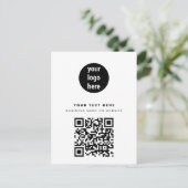 QR-code Business Logo Modern minimalistisch wit Feestdagenkaart (Staand voorkant)