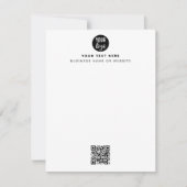 QR-code Business Logo Modern minimalistisch wit Notitiekaartje (Voorkant)