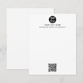 QR-code Business Logo Modern minimalistisch wit Notitiekaartje (Voorkant / Achterkant)