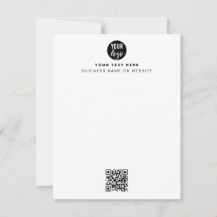 QR-code Business Logo Modern minimalistisch wit Notitiekaartje