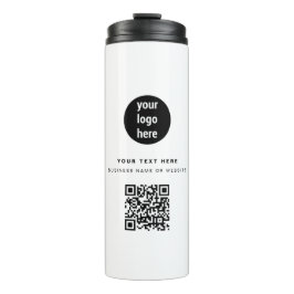 QR-code Business Logo Modern minimalistisch wit Thermosbeker