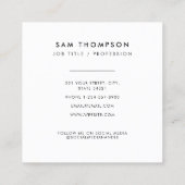 QR-code Business Logo Modern minimalistisch wit Vierkante Visitekaartje (Achterkant)