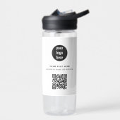 QR-code Business Logo Modern minimalistisch wit Waterfles (Links)