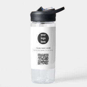 QR-code Business Logo Modern minimalistisch wit Waterfles