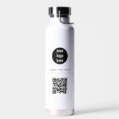 QR-code Business Logo Modern minimalistisch wit Waterfles (Links)