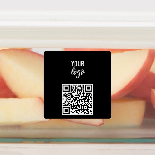 QR-code Business Logo Modern minimalistisch zwart Labels (Aangebracht)