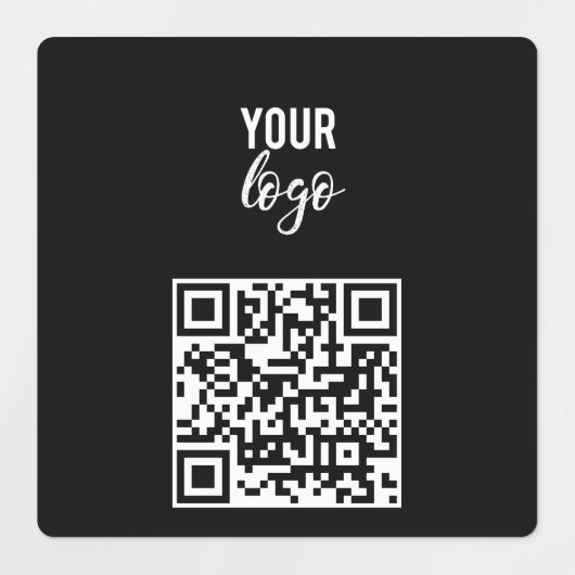 QR-code Business Logo Modern minimalistisch zwart Labels (Design 1)