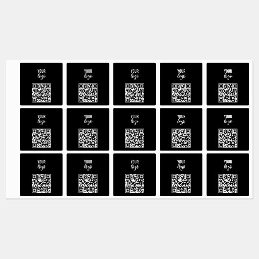 QR-code Business Logo Modern minimalistisch zwart Labels (Vel)