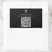 QR-code Business Logo Modern minimalistisch zwart Rechthoekige Sticker (Tas)