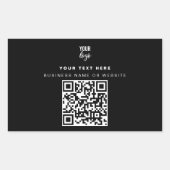 QR-code Business Logo Modern minimalistisch zwart Rechthoekige Sticker (Voorkant)