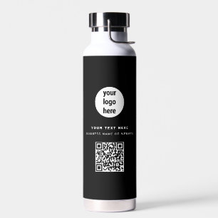 QR-code Business Logo Modern minimalistisch zwart Waterfles