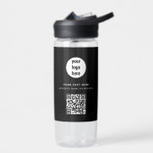 QR-code Business Logo Modern minimalistisch zwart Waterfles (Links)