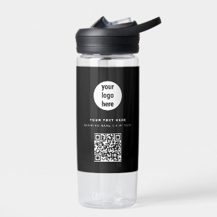 QR-code Business Logo Modern minimalistisch zwart Waterfles