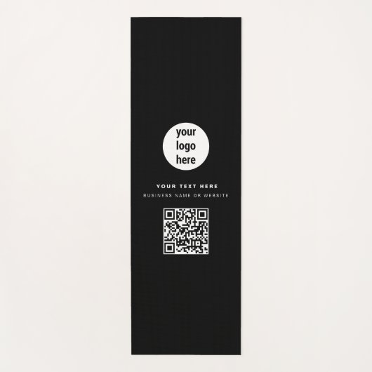 QR-code Business Logo Modern minimalistisch zwart Yogamat (Voorkant)
