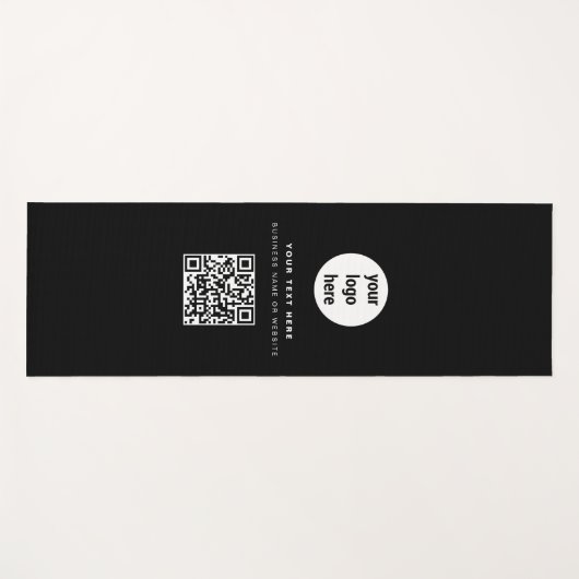 QR-code Business Logo Modern minimalistisch zwart Yogamat (Voorkant (horizontaal))