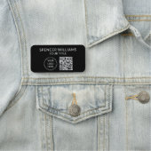 QR Code Business Logo Modern Professional Black Naamplaatje (In situ)