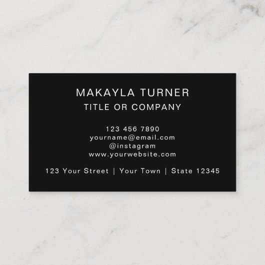 QR Code Business Logo Modern Professional Black Visitekaartje (Achterkant)