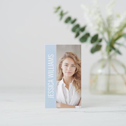 QR Code Business Logo Modern Professional Blue Visitekaartje (Staand voorkant)