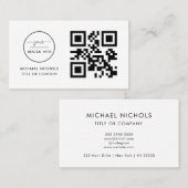 QR Code Business Logo | Modern Professional Busi Visitekaartje (Voorkant / Achterkant)