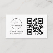 QR Code Business Logo | Modern Professional Busi Visitekaartje (Voorkant)