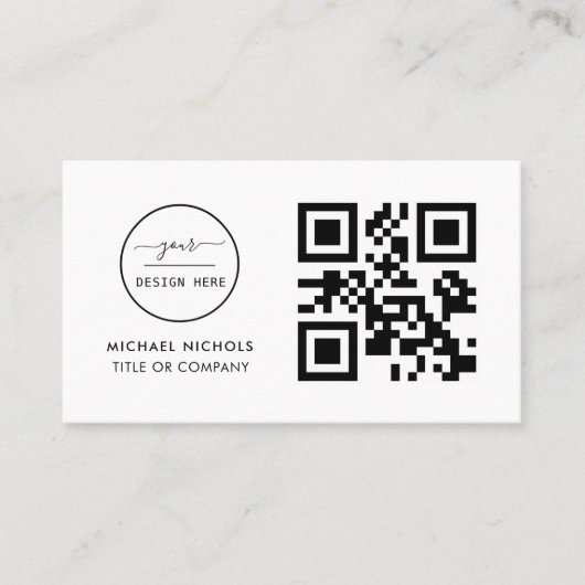 QR Code Business Logo | Modern Professional Busi Visitekaartje (Voorkant)
