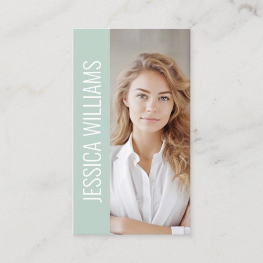 QR Code Business Logo Modern Professional Green Visitekaartje (Voorkant)