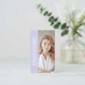 QR Code Business Logo Modern Professional Lavender Visitekaartje (Staand voorkant)