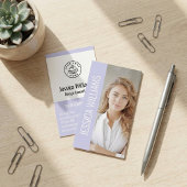 QR Code Business Logo Modern Professional Lavender Visitekaartje