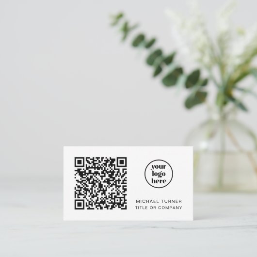 QR Code Business Logo Modern Professional Visitekaartje (Staand voorkant)
