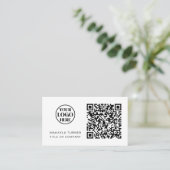 QR Code Business Logo Modern Professional Visitekaartje (Staand voorkant)