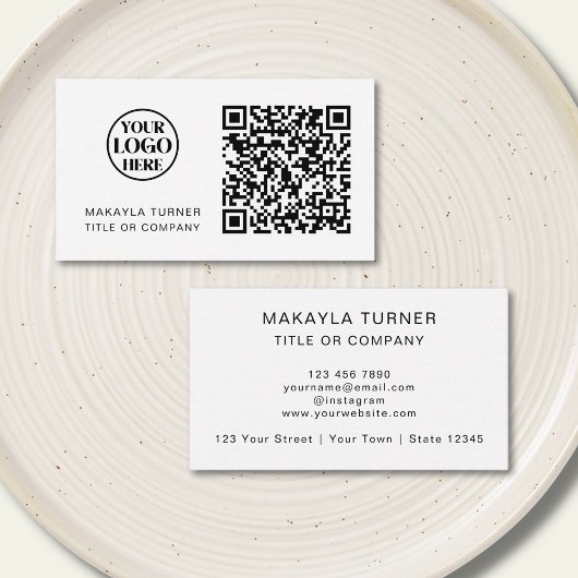 QR Code Business Logo Modern Professional Visitekaartje