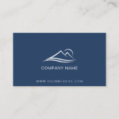 QR Code Business Logo Modern Professioneel Blauw Visitekaartje (Voorkant)