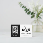 QR Code Business Logo Modern Professionele Sjabloo Visitekaartje (Staand voorkant)