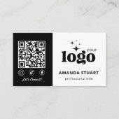 QR Code Business Logo Modern Professionele Sjabloo Visitekaartje (Voorkant)
